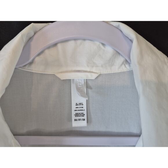 New Skims Womens Solid White 100% Cotton Spa Sleep Shirt Plus 3X - Picture 6 of 10